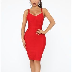 Red bandage dress from fashion nova